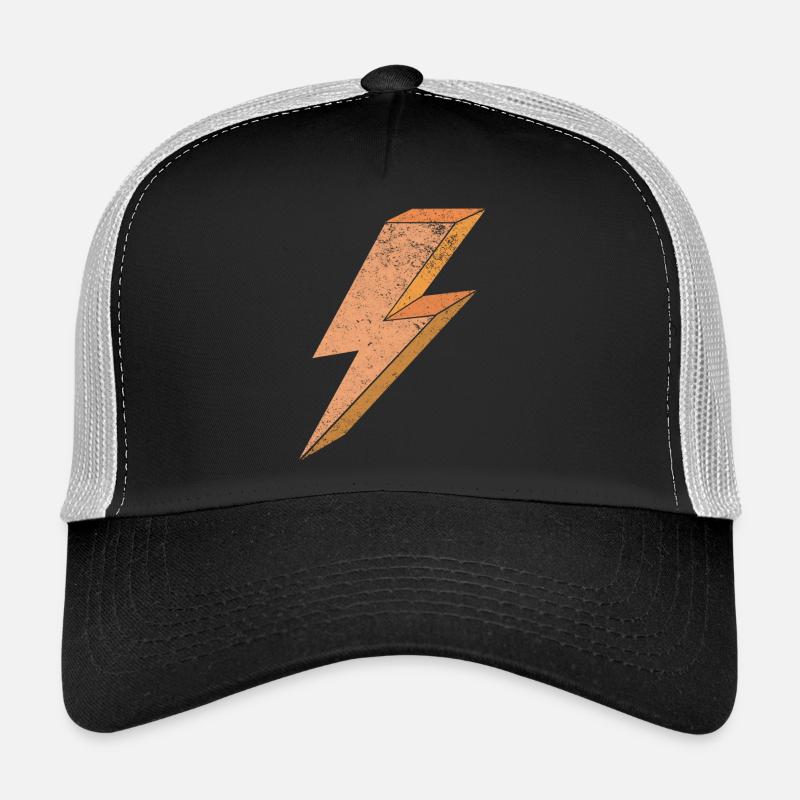 Lightning symbol in warm orange 3D - Trucker Cap - black/stone grey