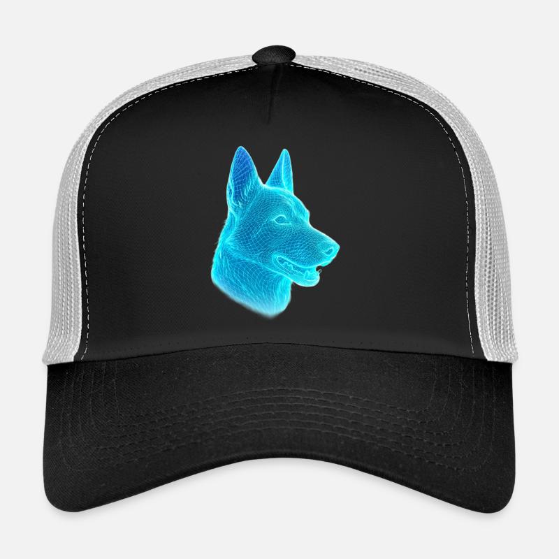 Néon Tête de Loup Net Art Casquette trucker 