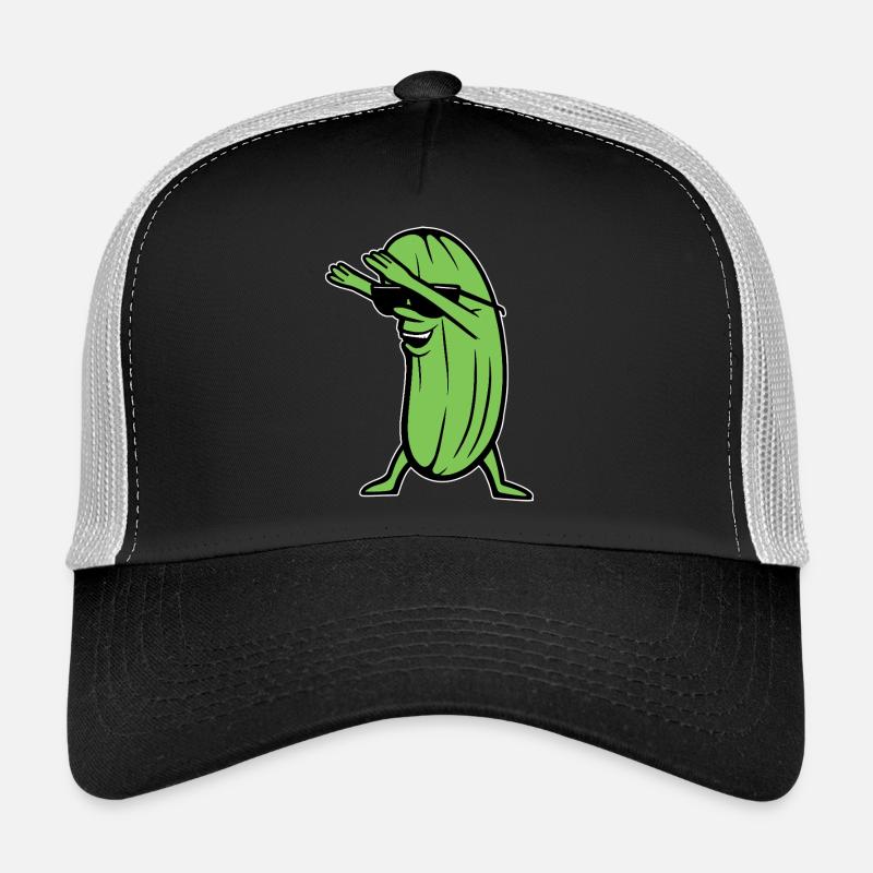 Dabbende Gurke Dabbing Dab Dance Hip-Hop Tanz Pose - Trucker Cap - Schwarz/Steingrau