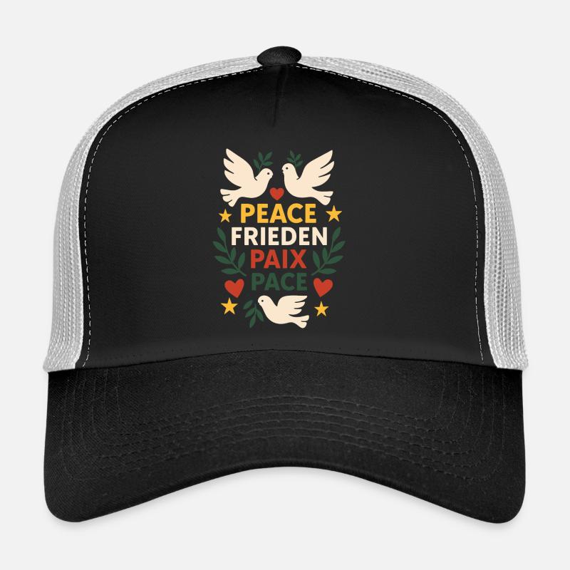 Weltfrieden Tauben - Trucker Cap - Schwarz/Steingrau