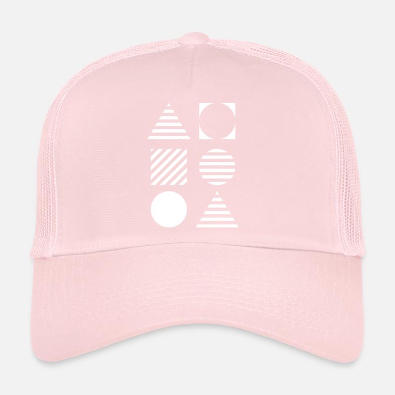 Geometric Grid Monochrome Trucker Cap