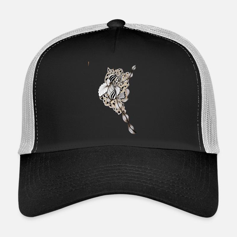 Flower Mandala Feather Art - Trucker Cap - black/stone grey
