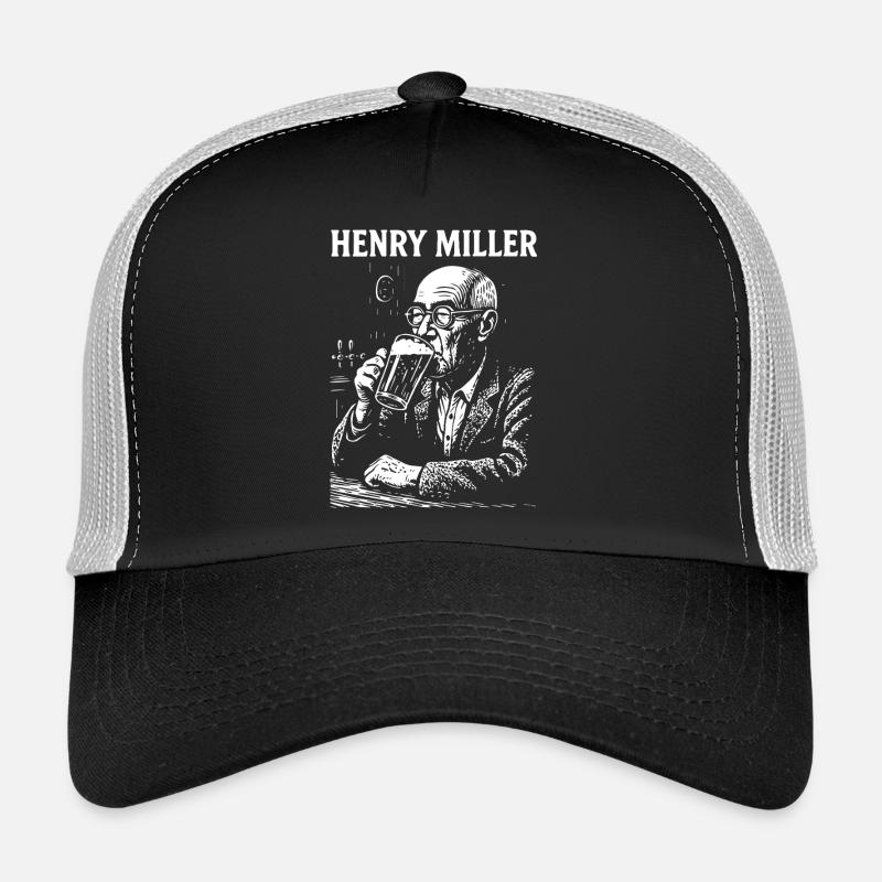 Henry Miller drinking beer in a pub Trucker Cap