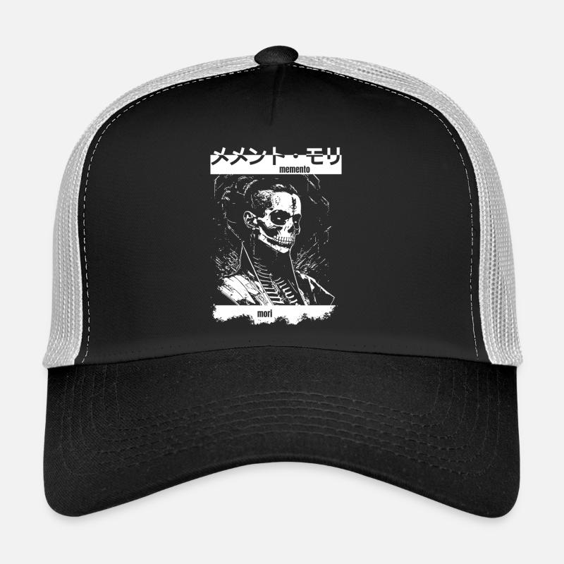 Memento Mori Skelett - Trucker Cap - Schwarz/Steingrau