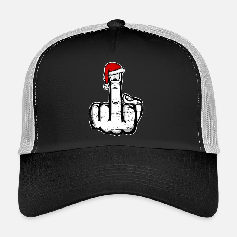 Weihnachten Mittelfinger mit Weihnachtsmütze used Trucker Cap