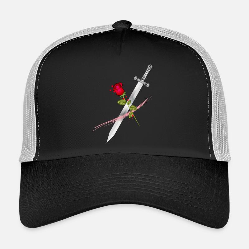 Sword with Rose – Symbolic Power and Elegance Trucker Cap