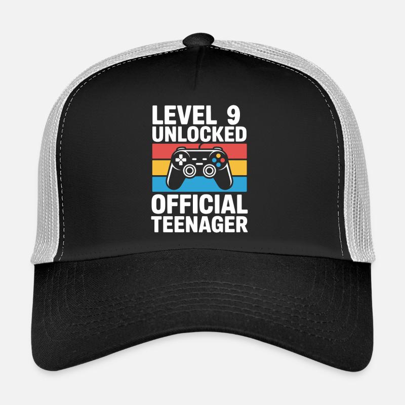 Level 9 Freigeschalteter Geburtstags-Gamer-Geburtstag Trucker Cap