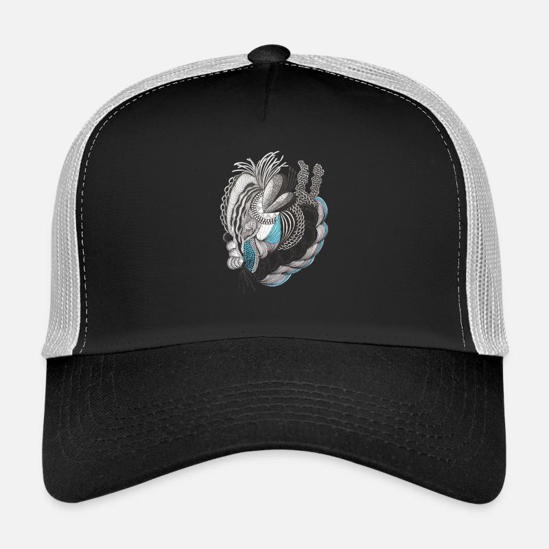 Organic Line Art Blue Accent - Trucker Cap - black/stone grey