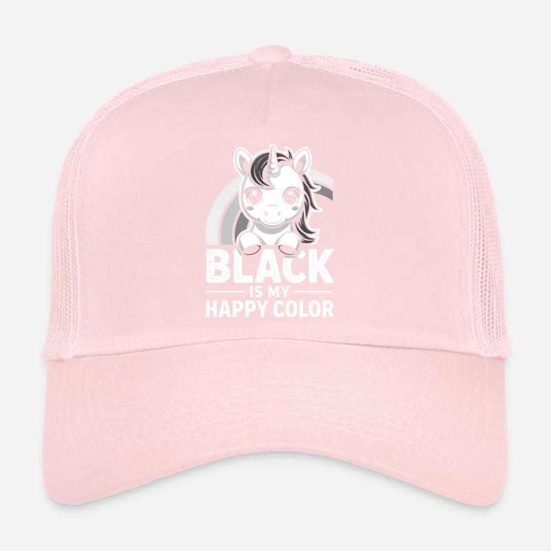 Licorne Noire Joyeuse Couleur Casquette trucker 