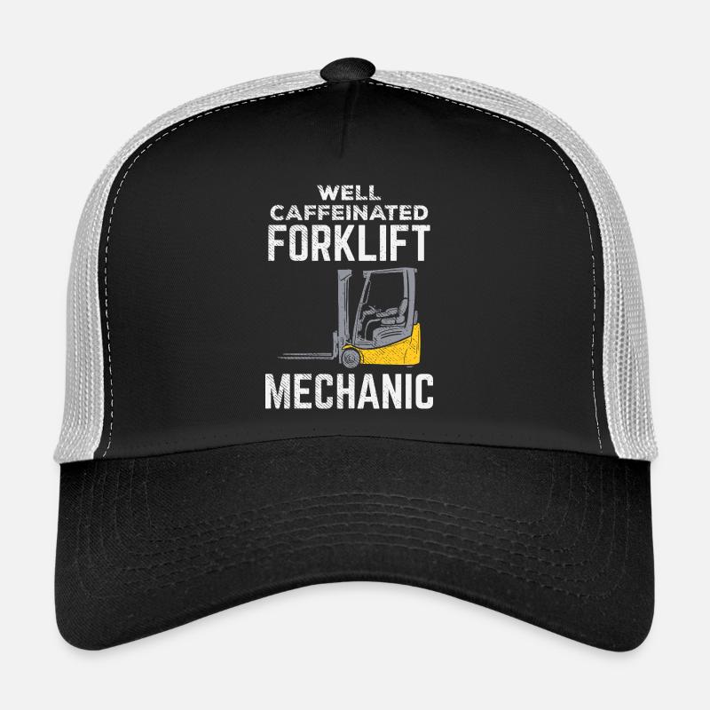 Conception bien caféinée du mécanicien de chariot élévateur Casquette trucker 