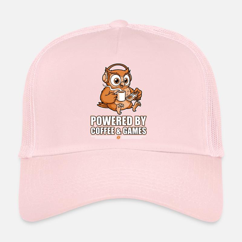 Hibou avec café et jeux Casquette trucker 