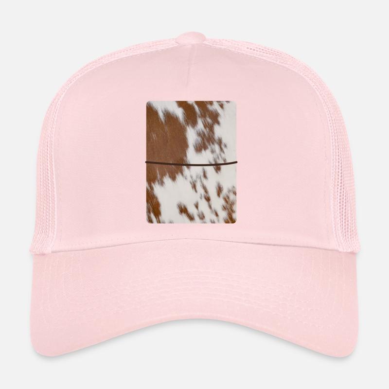 Journal en cuir de vache brun Casquette trucker 