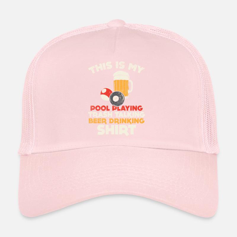 Retro Pool Playing Trash Talking Beer Drinking Art Trucker Cap