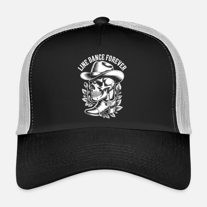 Line Dance Forever Skull Trucker Cap
