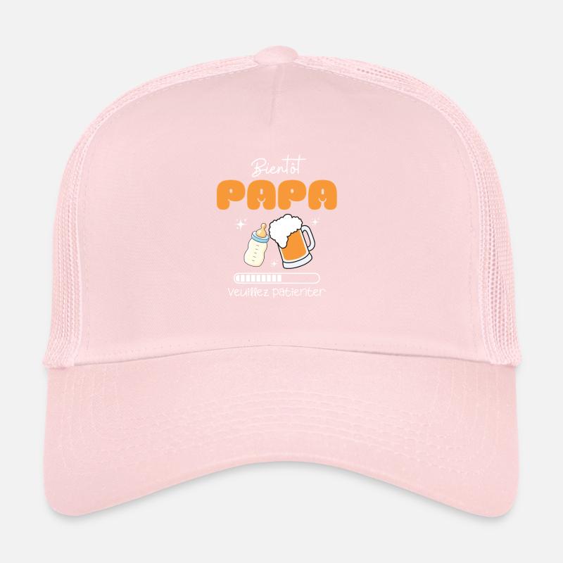 Bientôt Papa Humour Grossesse avec Bière & Biberon Casquette trucker 