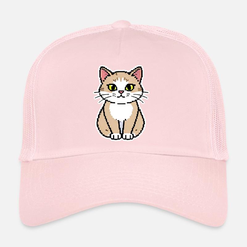 Art pixel chat Casquette trucker 