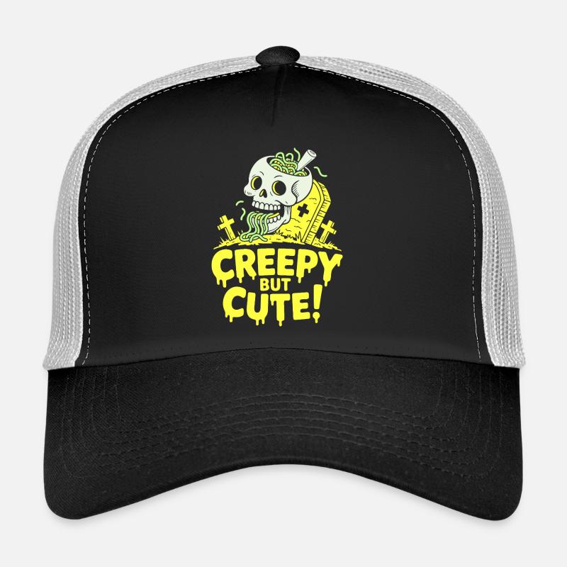 Un éclat de crâne effrayant mais mignon - Casquette trucker  - noir/gris pierre