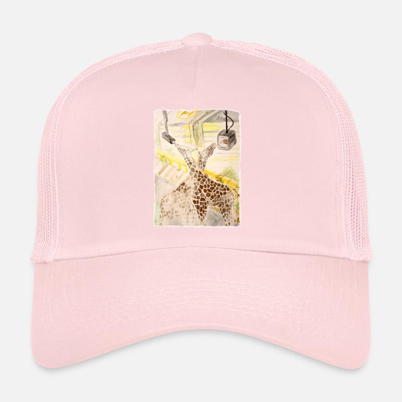 Girafe au milieu du transit au néon Casquette trucker 