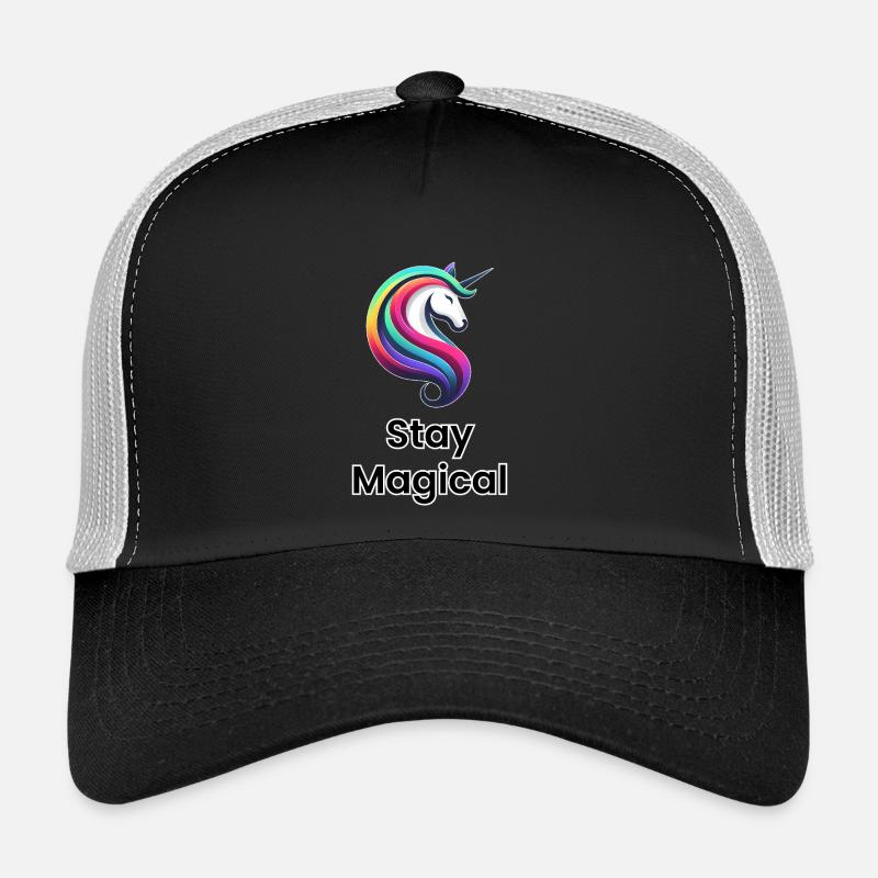 Unicorn Rainbow – Stay Magical - Trucker Cap - black/stone grey