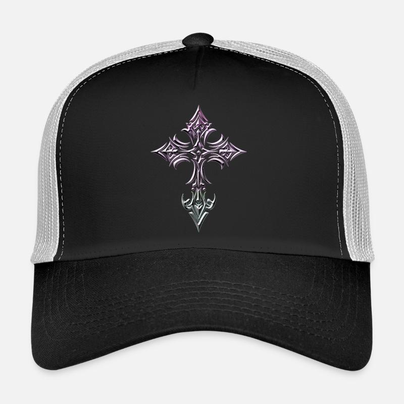 Gradient Gothic Cross Trucker Cap