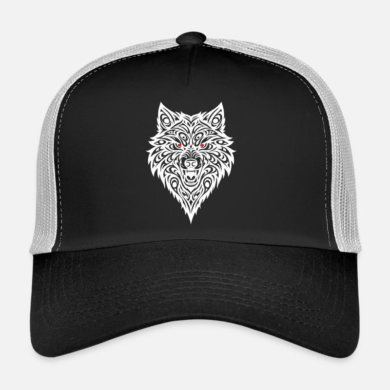 Geprägter Wolfkopf mit Tribal-Muster Trucker Cap