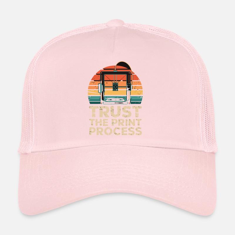 Imprimeur 3D rétro Trust The Print Process Casquette trucker 