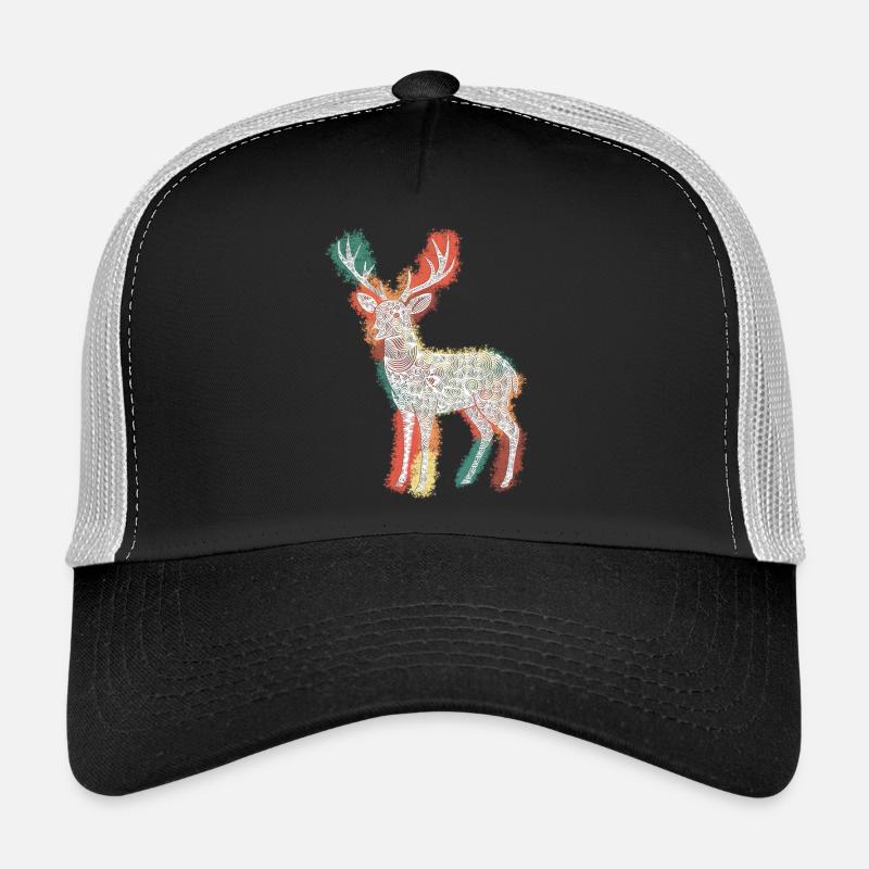 Zentangle Roebuck - Casquette trucker  - noir/gris pierre