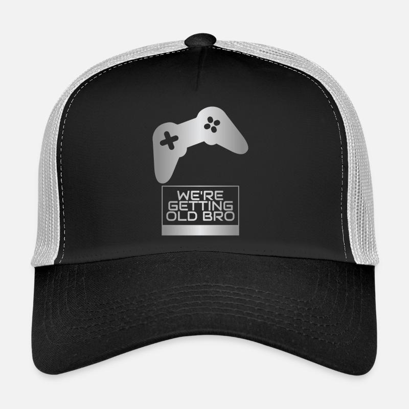 Old Bro Retro Gamer Tee - Trucker Cap - Schwarz/Steingrau