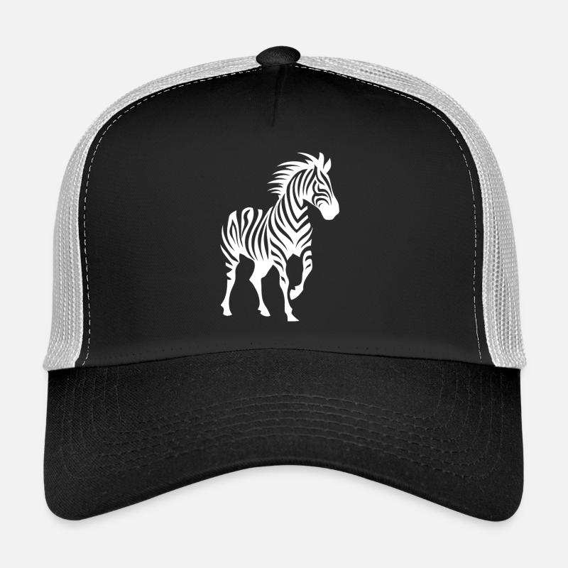 Zebra Silhouette Schwarzweiß Trucker Cap