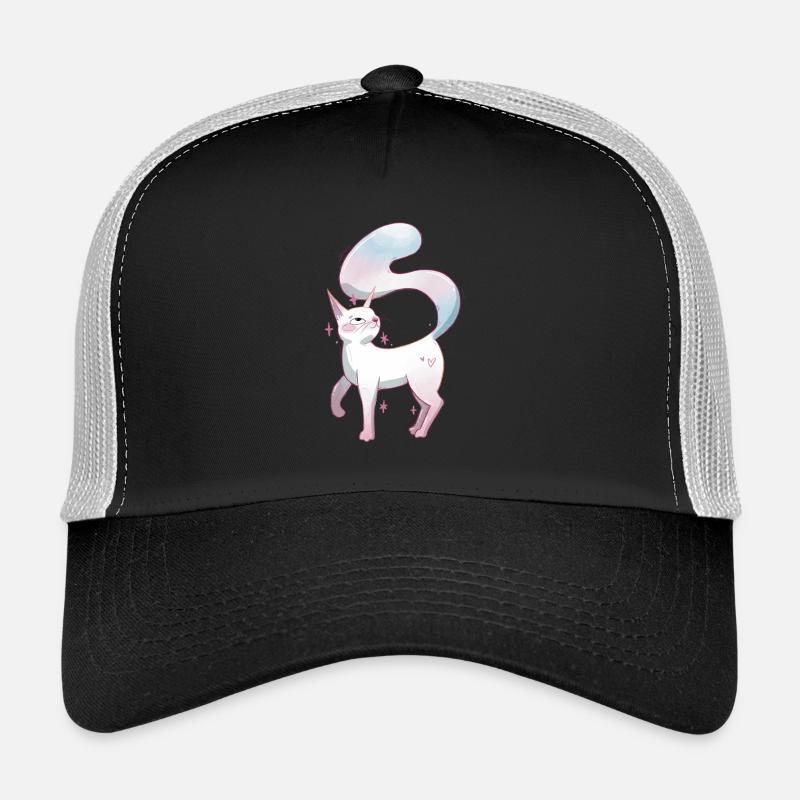 Cute cat trans pride - Trucker Cap - black/stone grey