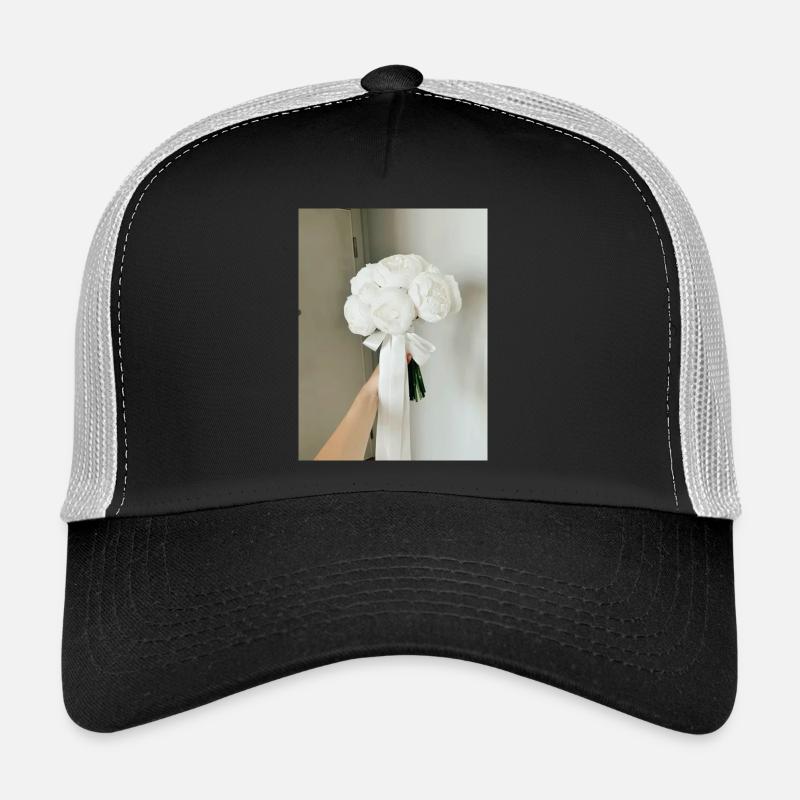 Pfingstrosenblume T-Shirt - Trucker Cap - Schwarz/Steingrau