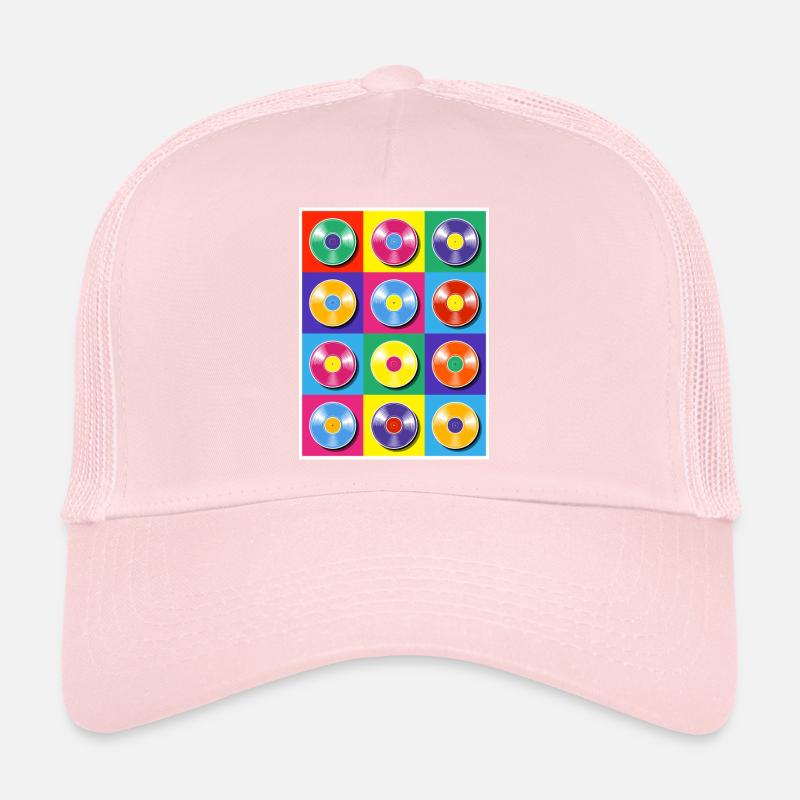 Collage Pop Art d’albums vinyles Casquette trucker 
