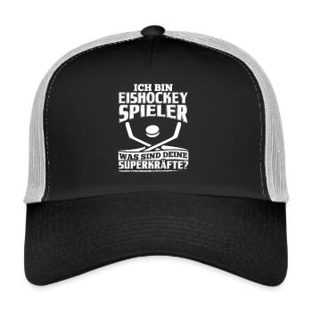 Lustiges Eishockey Shirt Ich Bin Eishockey - Trucker Cap - Schwarz/Steingrau - Vorne
