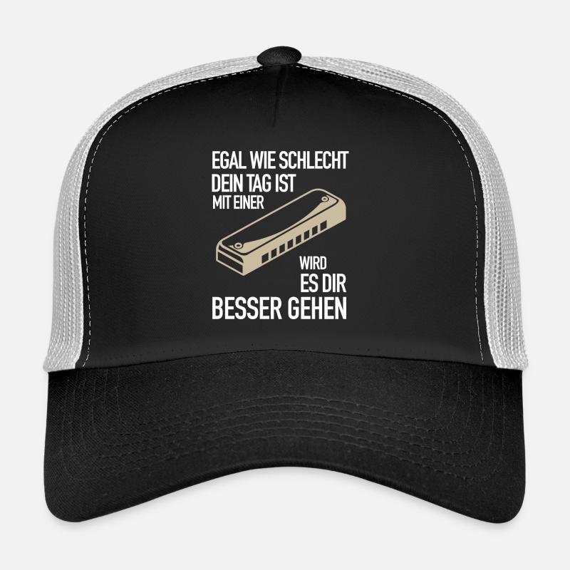 Geschenk schlechter Tag mit Mundharmonika geht Trucker Cap