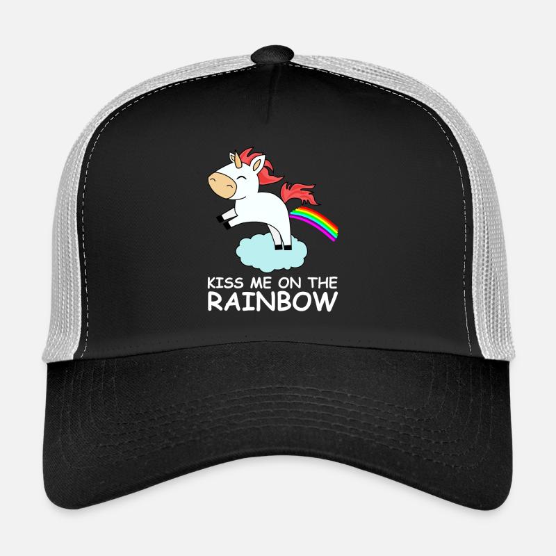 me baiser sur l'arc en ciel licorne arc-en-mignon Casquette trucker 