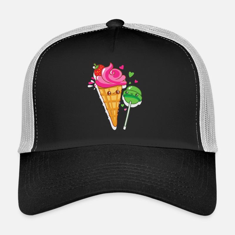 Fröhliches Eis und Lutscher sind verliebt Trucker Cap