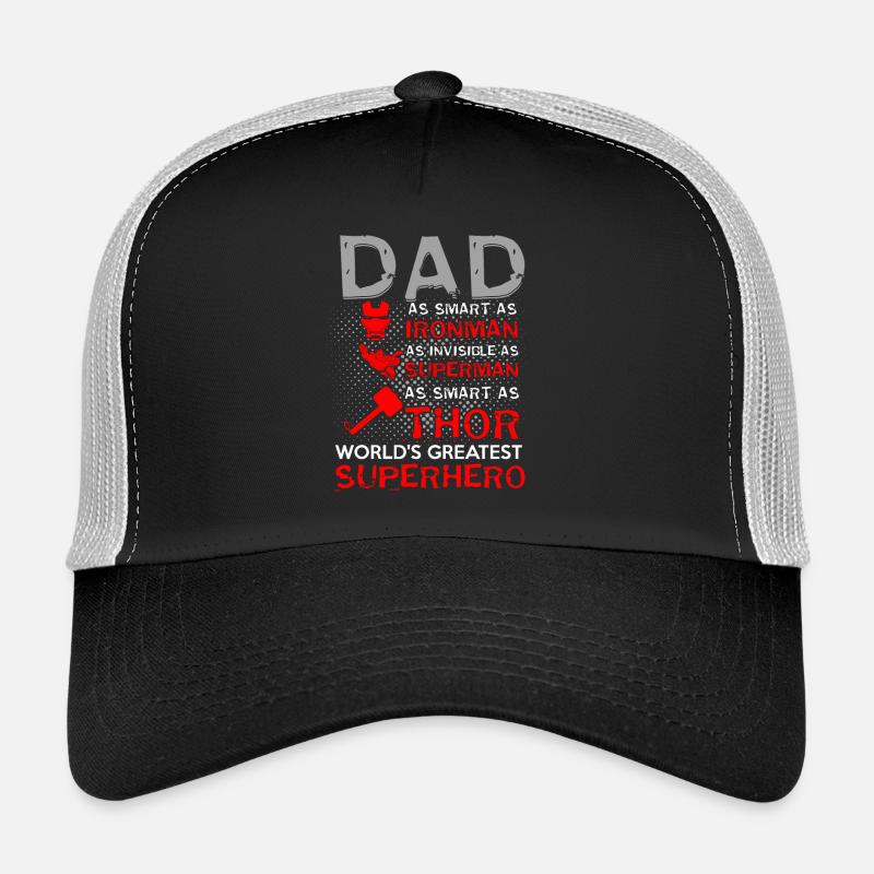 DAD SUPER HERO Design - Trucker Cap - Schwarz/Steingrau