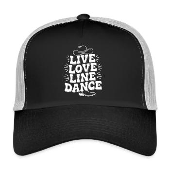 Amour en direct Danse en ligne Danse en ligne Danse amusante - Casquette trucker  - noir/gris pierre - Devant