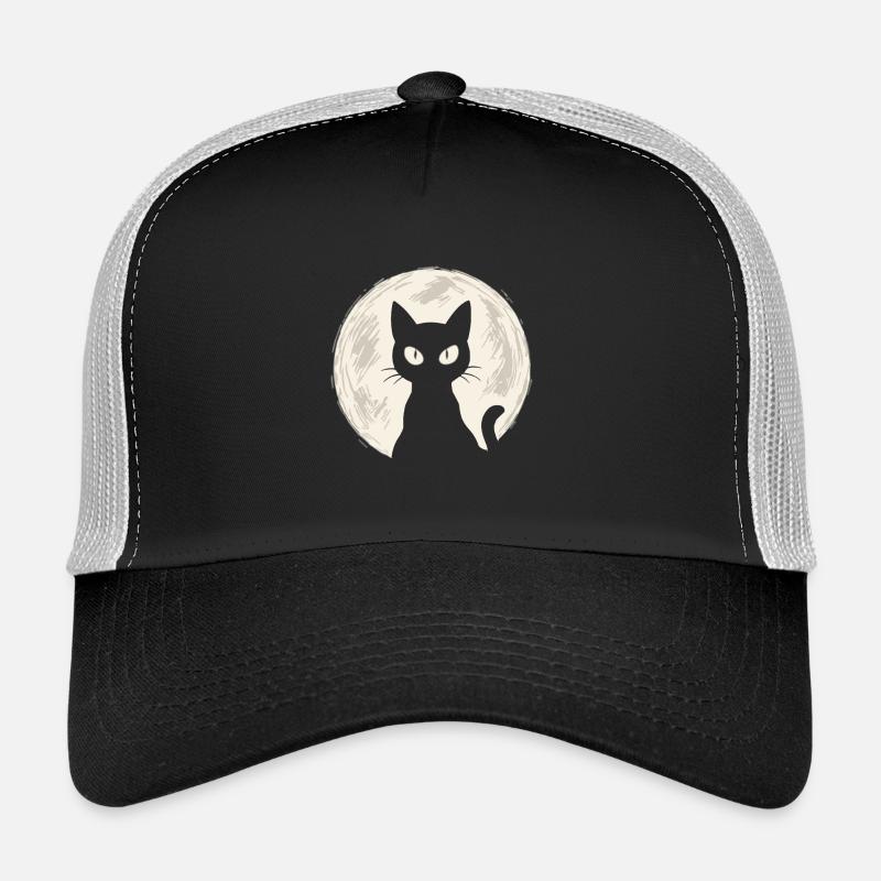 Chat dans la lune Casquette trucker 