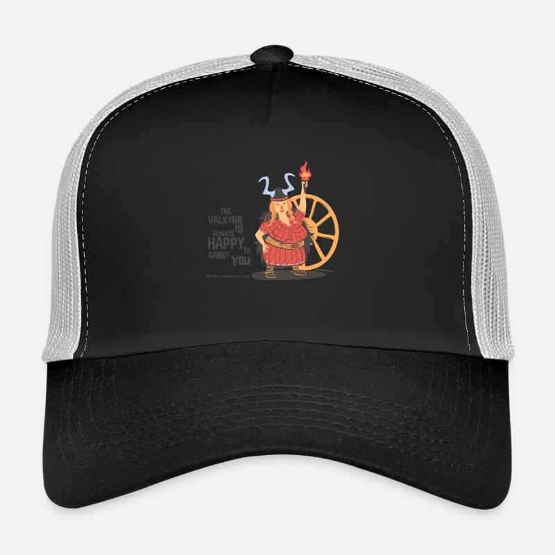 Wallküre,Wikinger,Pirat, Eroberer frech,fett,dick - Trucker Cap - Schwarz/Steingrau