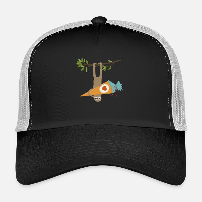 Faultier mit Schultüte - Trucker Cap - Schwarz/Steingrau
