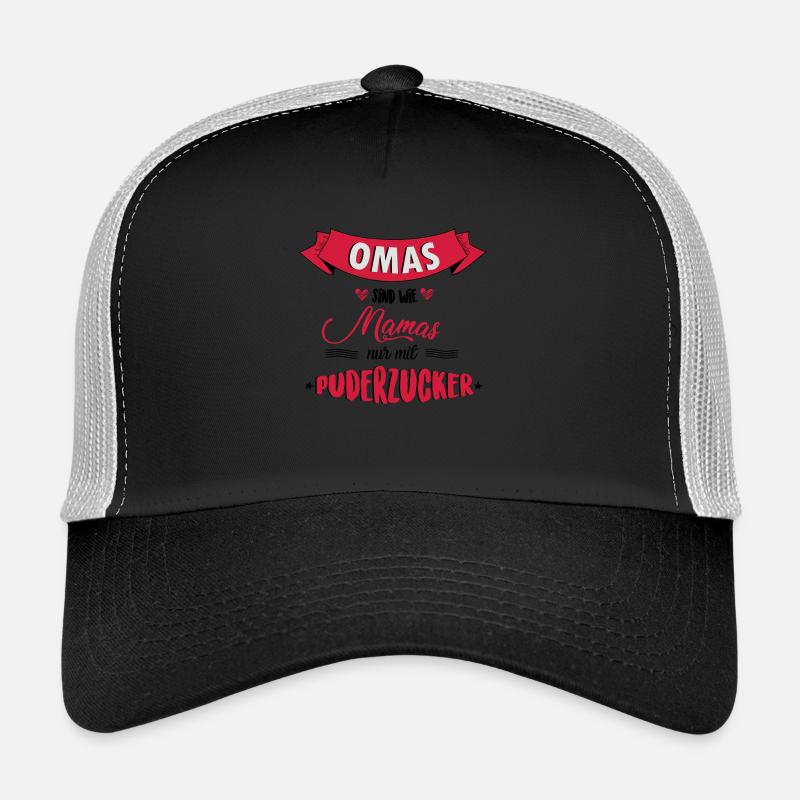 Omas Puderzucker - Trucker Cap - Schwarz/Steingrau