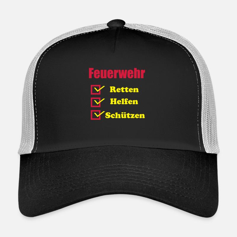 Firemen Rescue Help Protect - Trucker Cap - black/stone grey
