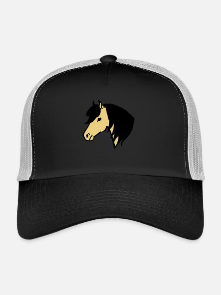 Poney - Casquette trucker  - noir/gris pierre - Devant