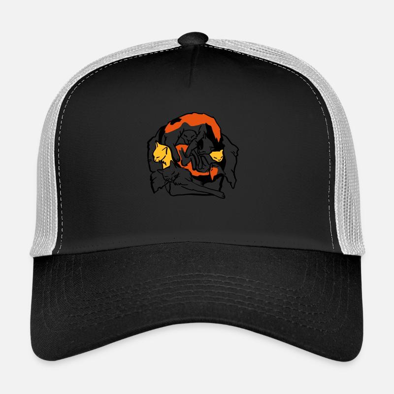 Katzen in Box - Trucker Cap - Schwarz/Steingrau