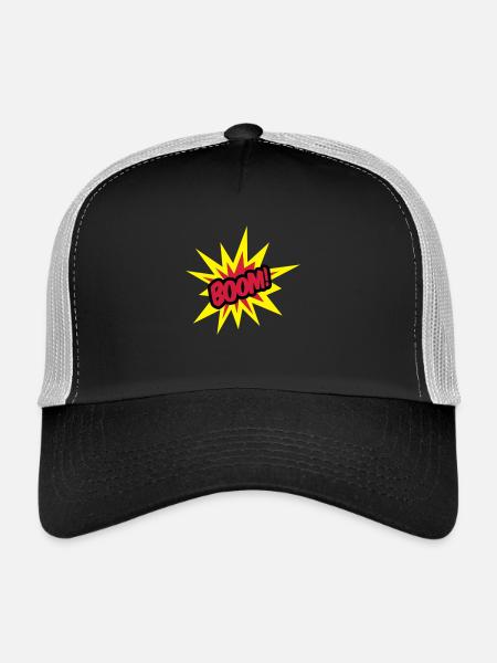 boom___f3 - Trucker Cap - black/stone grey - Front