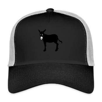 âne catalan symbole de la Catalogne Barcelone - Casquette trucker  - noir/gris pierre - Devant