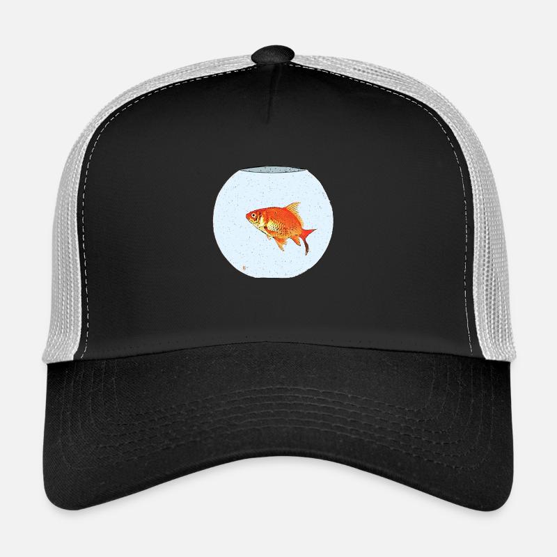 Poisson rouge - Casquette trucker  - noir/gris pierre