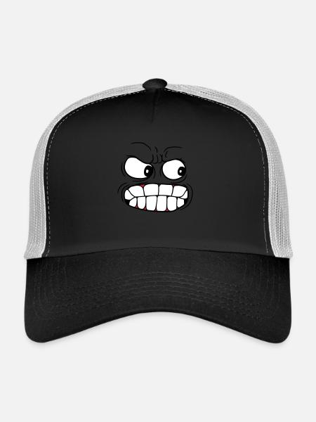 tête face au mal le mal - Casquette trucker  - noir/gris pierre - Devant