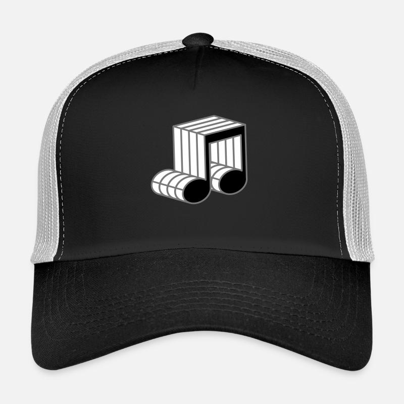 musiknote muster symbol kontur 3d zeichen party mu - Trucker Cap - Schwarz/Steingrau